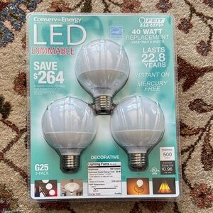NEW 3-Pack Dimmable LED Decorative Light Bulbs